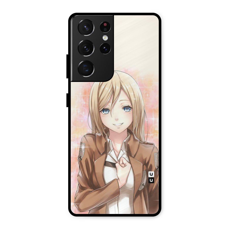 Cute Girl Art Metal Back Case for Galaxy S21 Ultra 5G