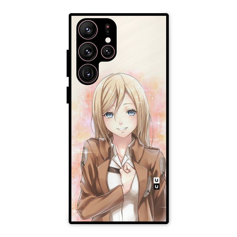 Cute Girl Art Metal Back Case for Galaxy S22 Ultra 5G