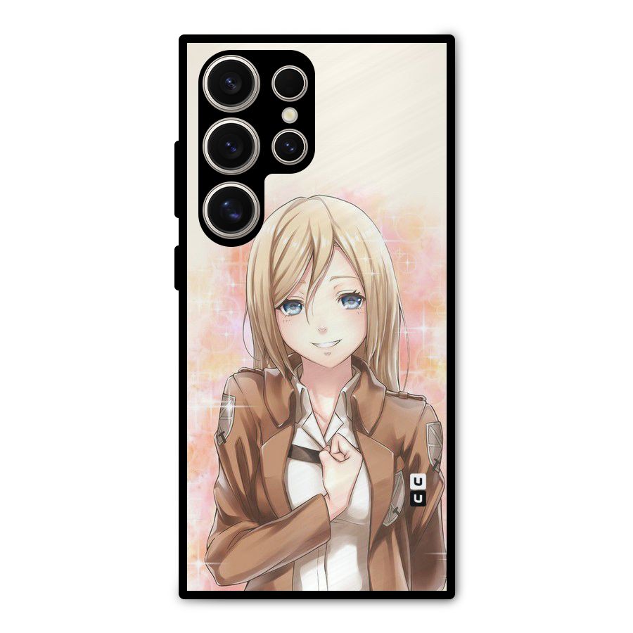 Cute Girl Art Metal Back Case for Galaxy S24 Ultra
