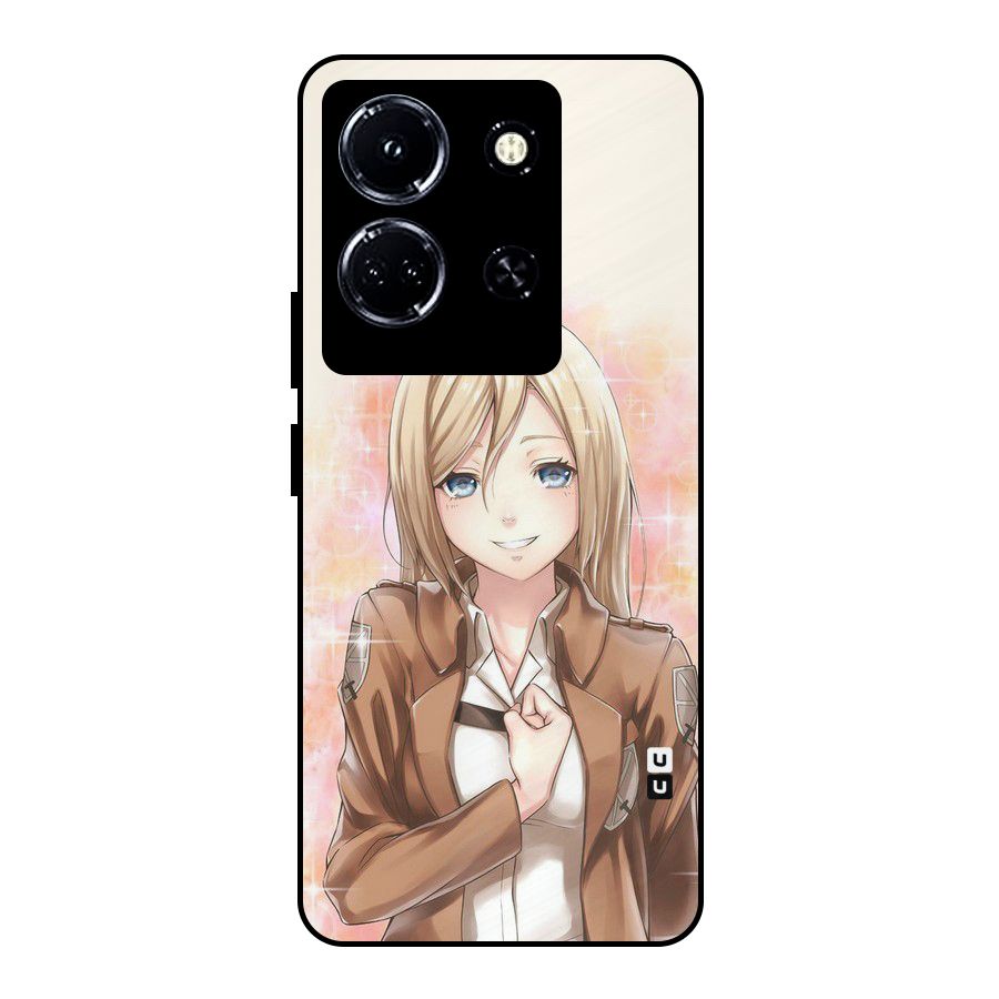 Cute Girl Art Metal Back Case for Infinix Note 30 5G