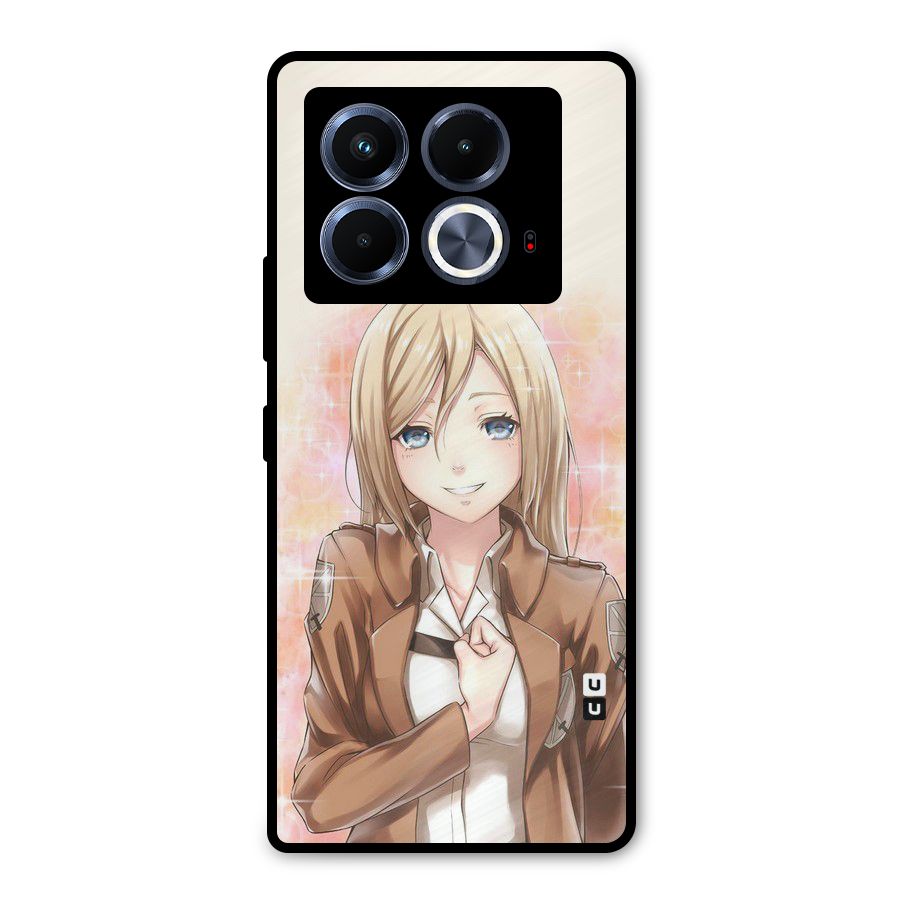 Cute Girl Art Metal Back Case for Infinix Note 40 5G