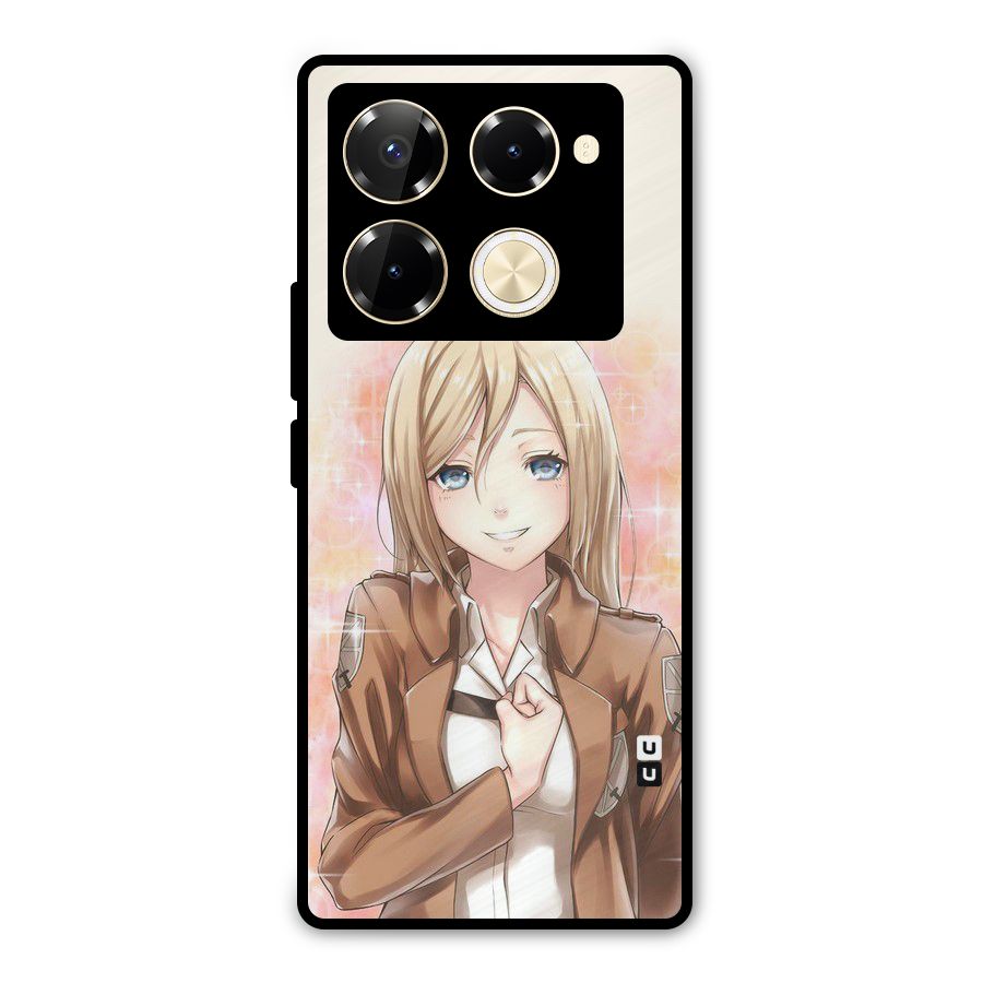 Cute Girl Art Metal Back Case for Infinix Note 40 Pro