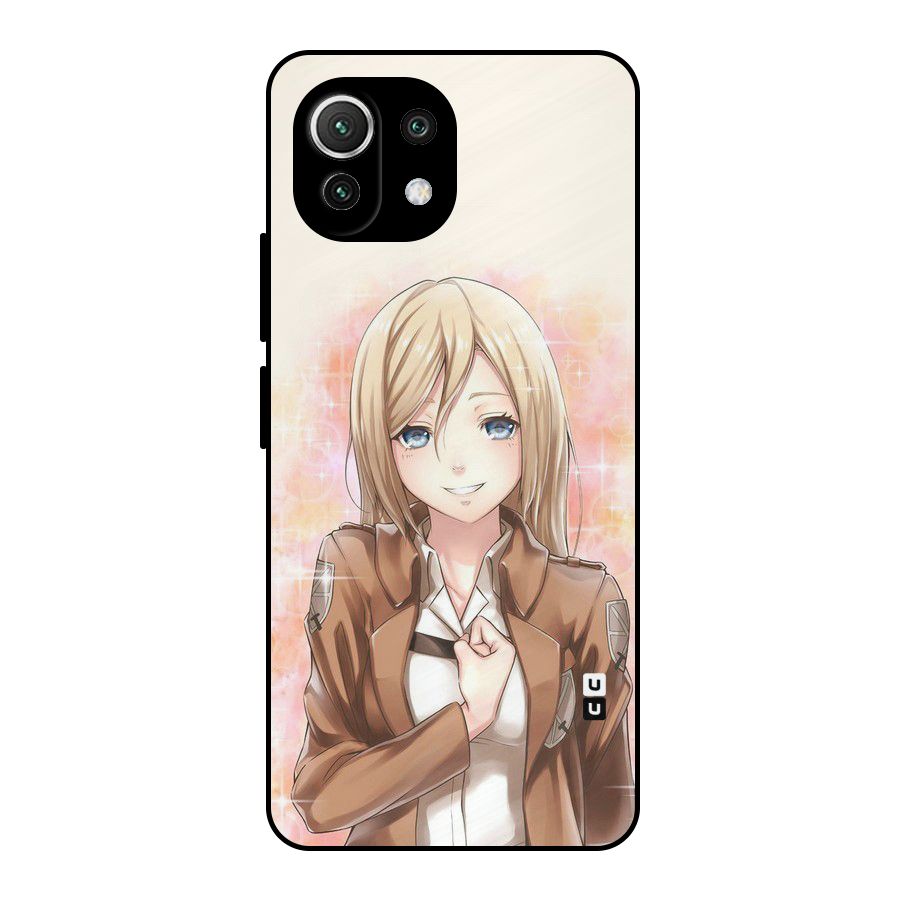 Cute Girl Art Metal Back Case for Mi 11 Lite
