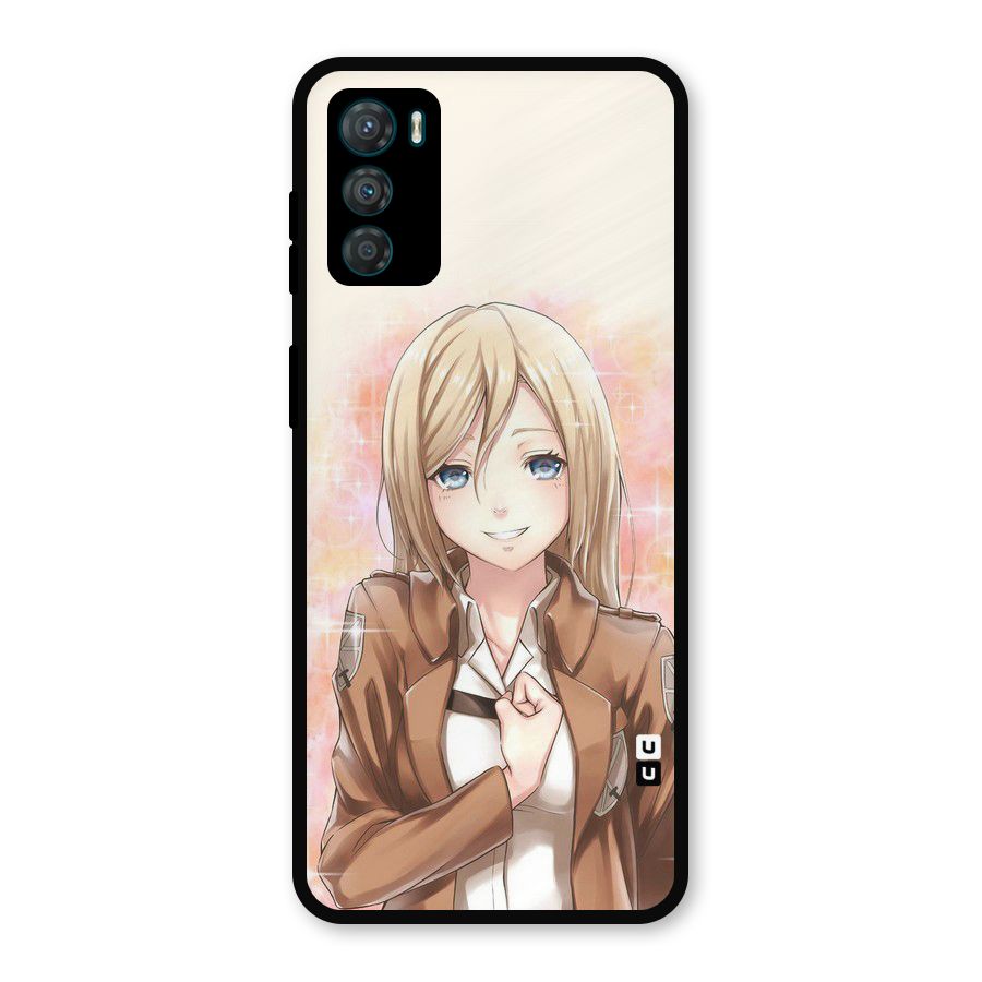 Cute Girl Art Metal Back Case for Moto G42