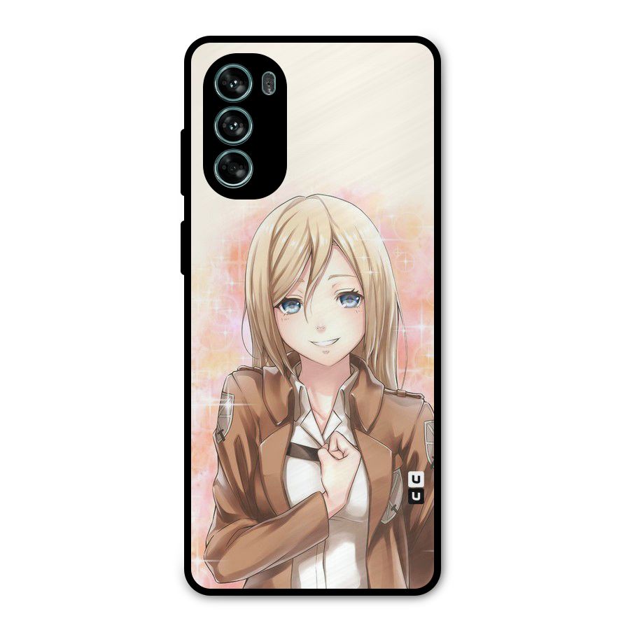 Cute Girl Art Metal Back Case for Moto G62