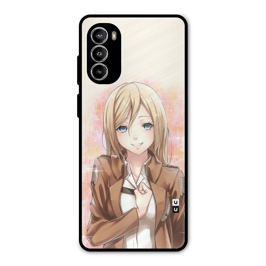 Cute Girl Art Metal Back Case for Moto G82