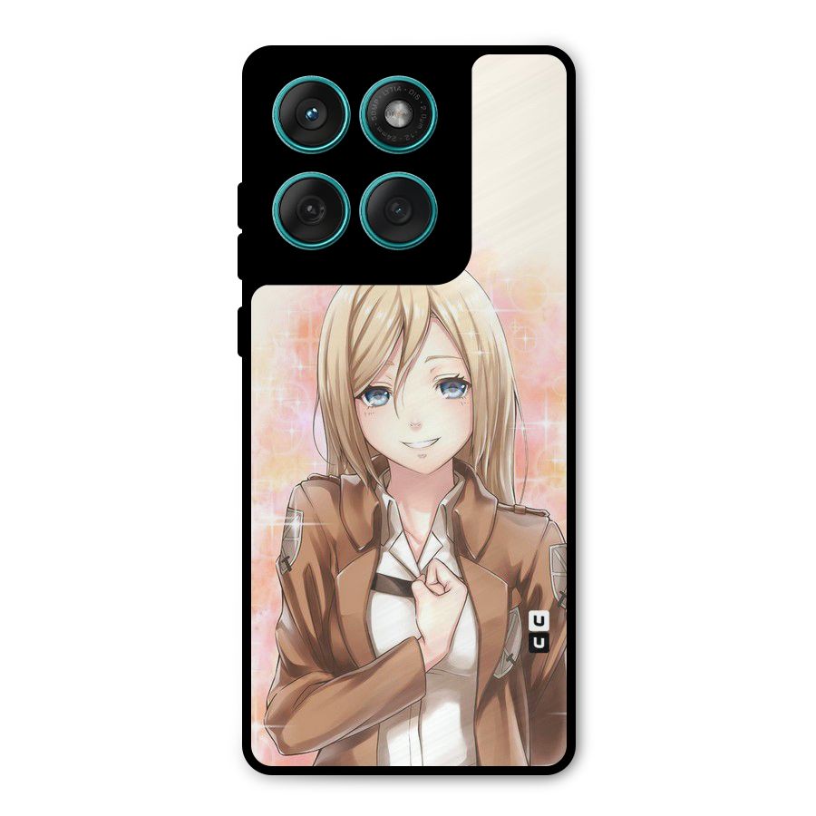 Cute Girl Art Metal Back Case for Motorola Edge 60