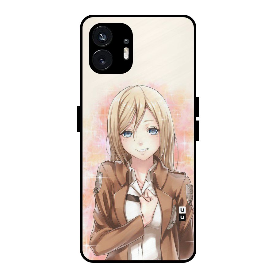 Cute Girl Art Metal Back Case for Nothing Phone 2