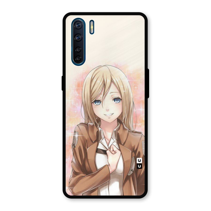 Cute Girl Art Metal Back Case for Oppo F15