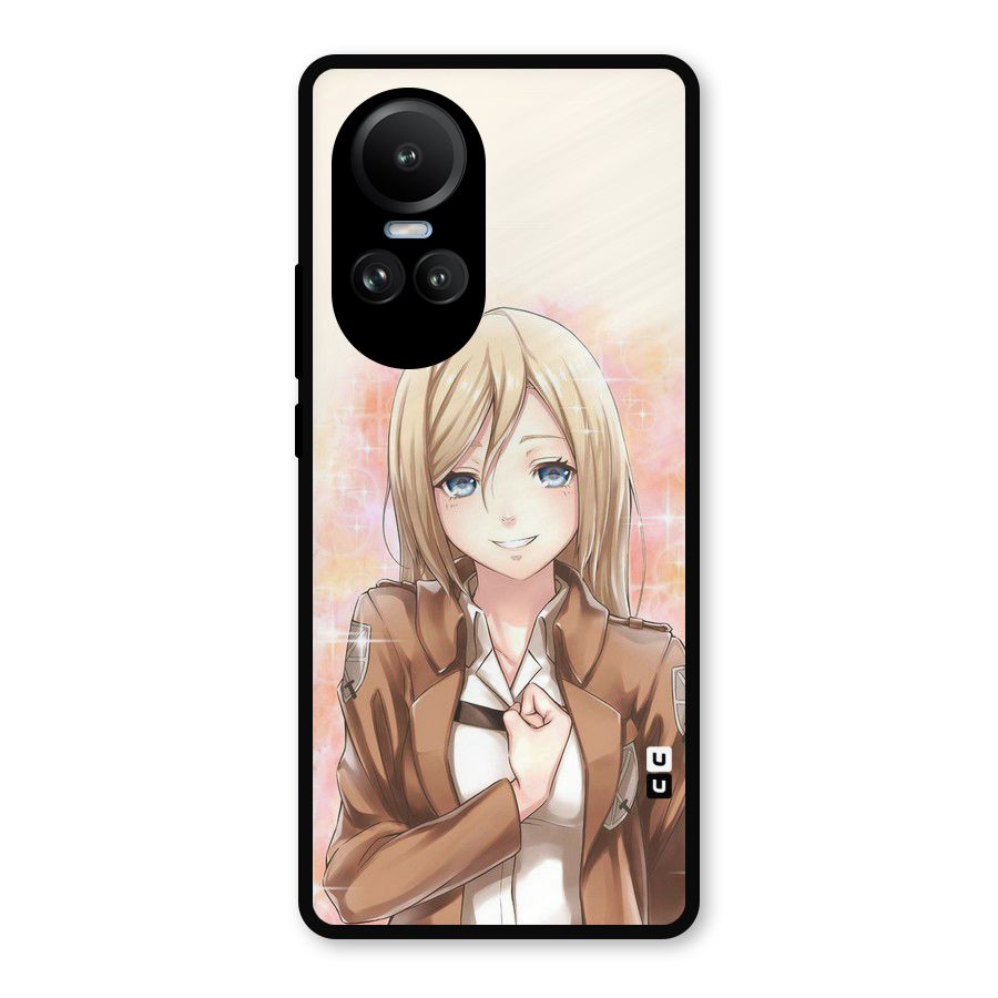 Cute Girl Art Metal Back Case for Oppo Reno10