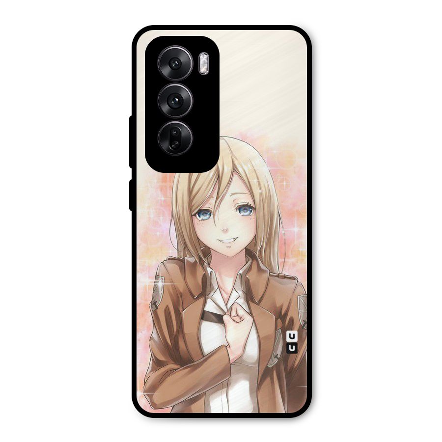 Cute Girl Art Metal Back Case for Oppo Reno12