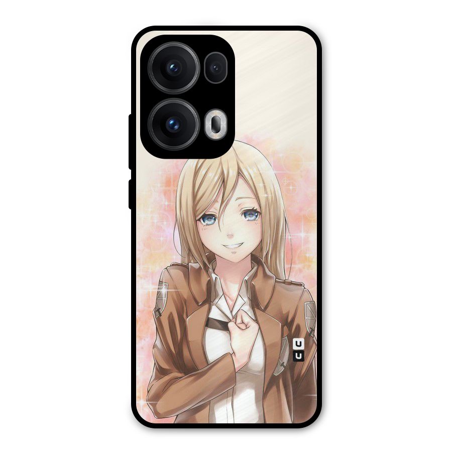 Cute Girl Art Metal Back Case for Oppo Reno13 Pro
