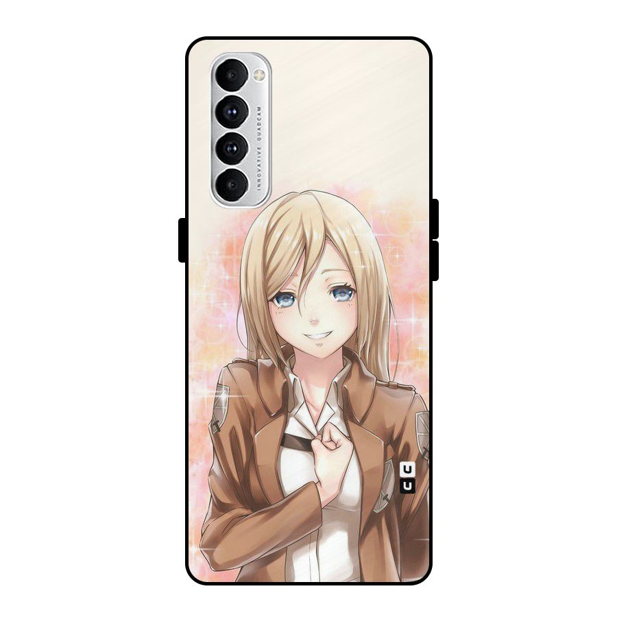 Cute Girl Art Metal Back Case for Oppo Reno4 Pro