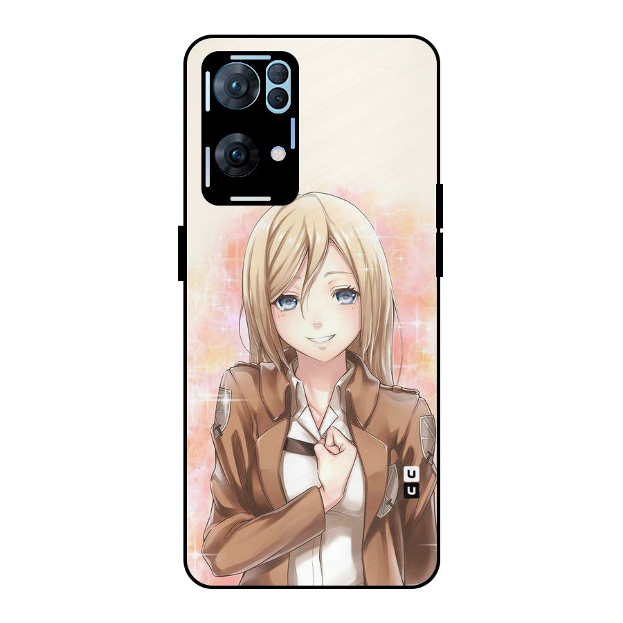 Cute Girl Art Metal Back Case for Oppo Reno7 Pro 5G