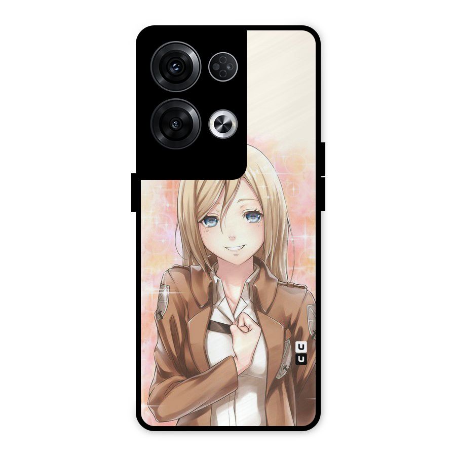Cute Girl Art Metal Back Case for Oppo Reno8 Pro 5G