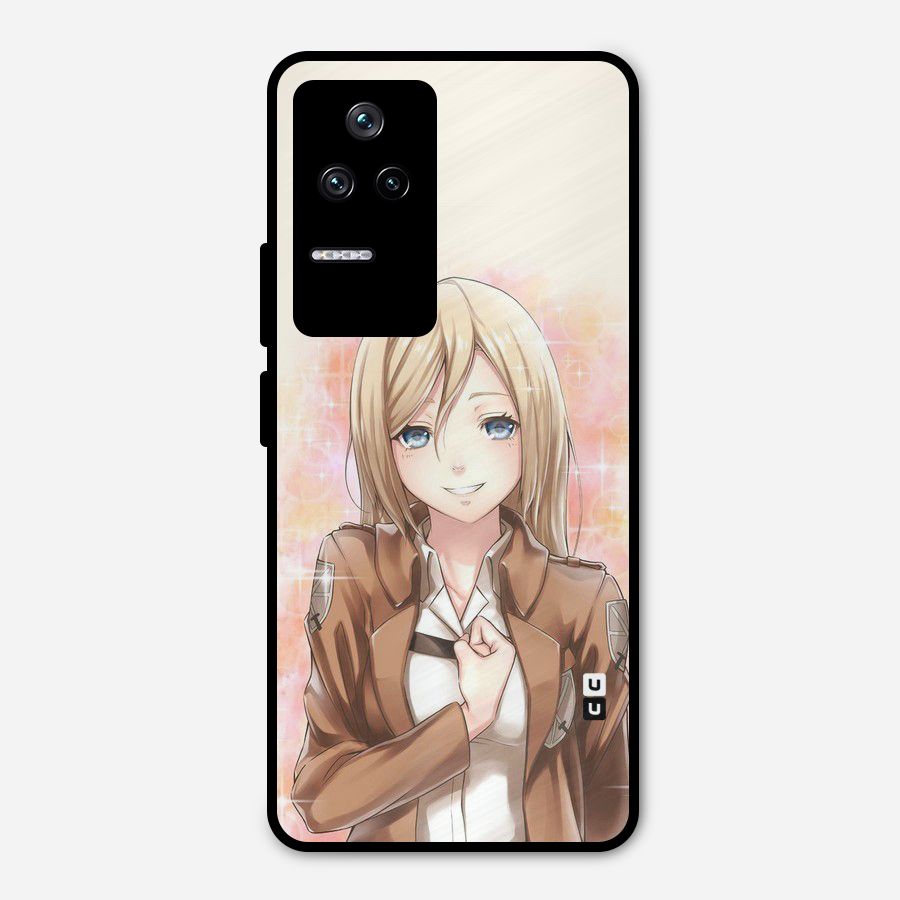 Cute Girl Art Metal Back Case for Poco F4 5G
