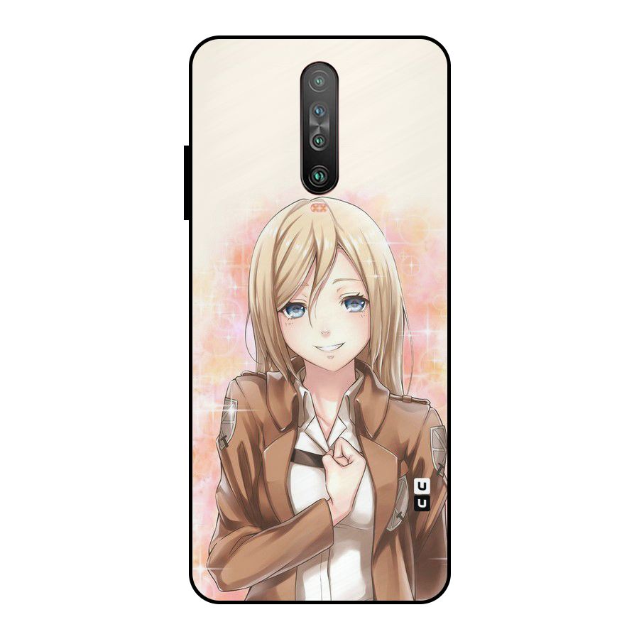 Cute Girl Art Metal Back Case for Poco X2