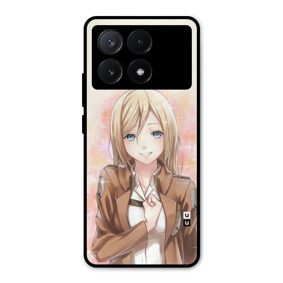 Cute Girl Art Metal Back Case for Poco X6 Pro