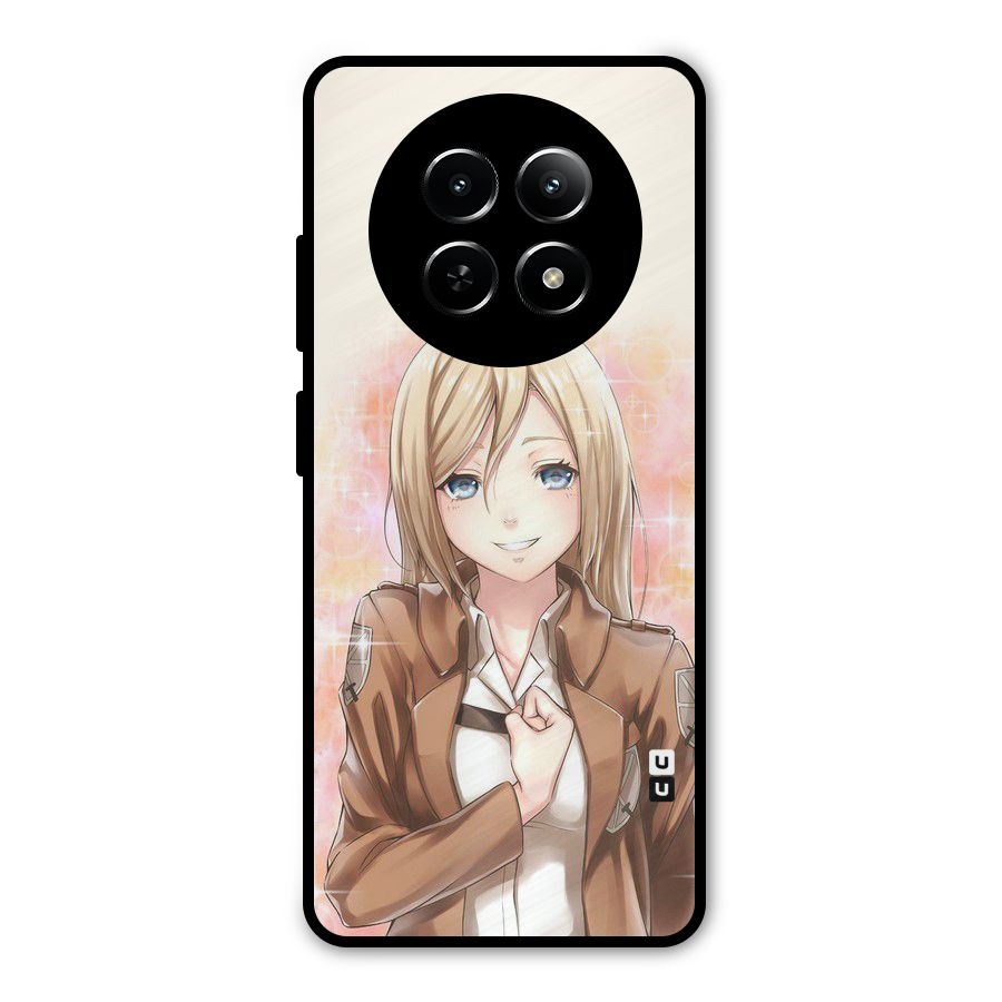 Cute Girl Art Metal Back Case for Realme 12 5G