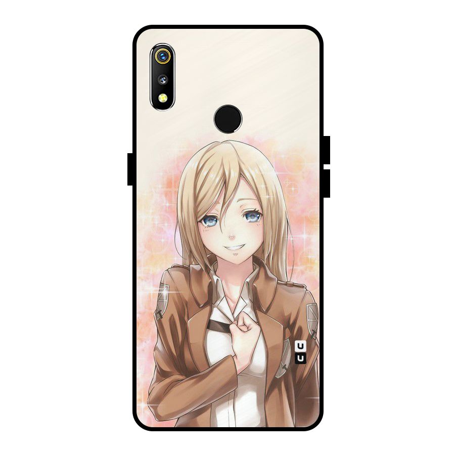 Cute Girl Art Metal Back Case for Realme 3i