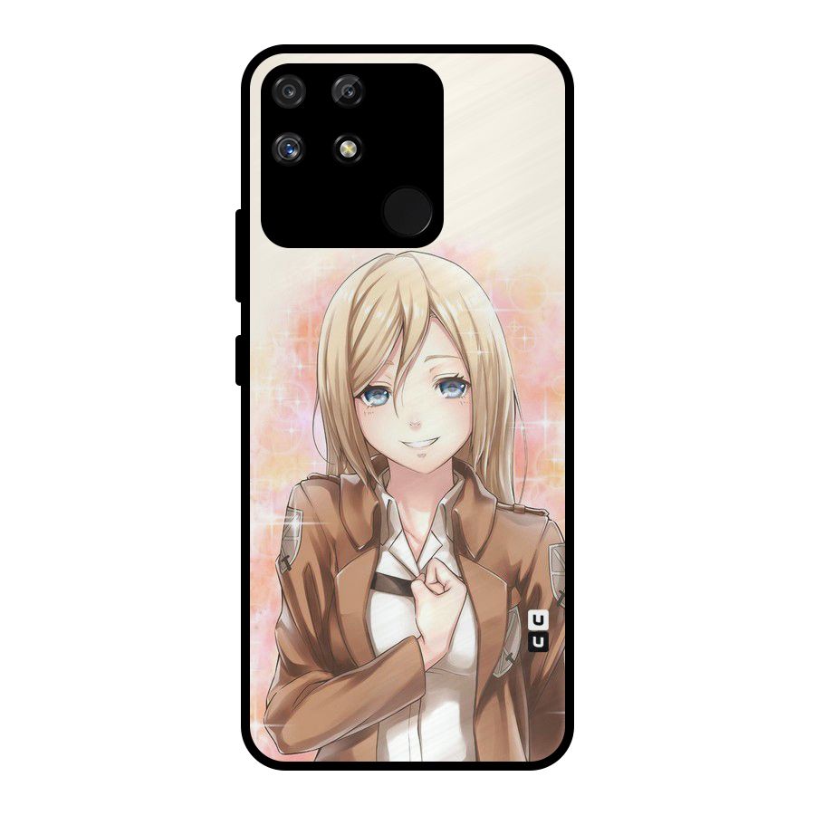 Cute Girl Art Metal Back Case for Realme Narzo 50A