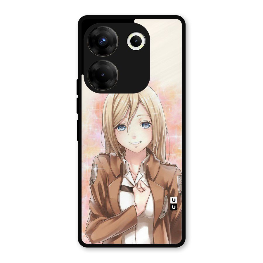 Cute Girl Art Metal Back Case for Tecno Camon 20