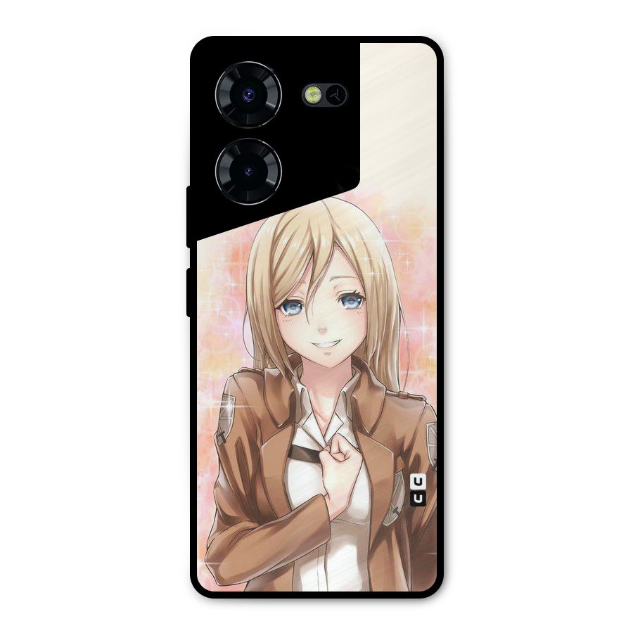 Cute Girl Art Metal Back Case for Tecno Pova 5 Pro 5G