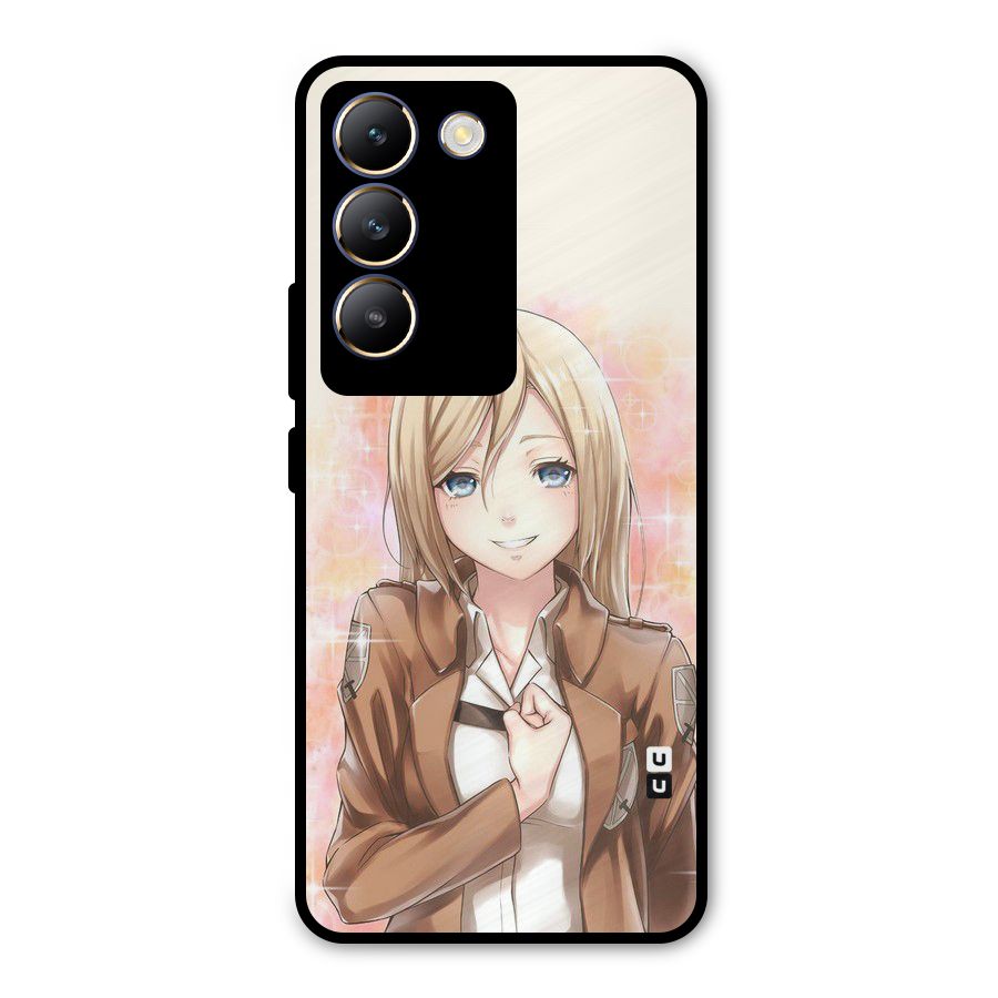 Cute Girl Art Metal Back Case for Vivo T3 5G