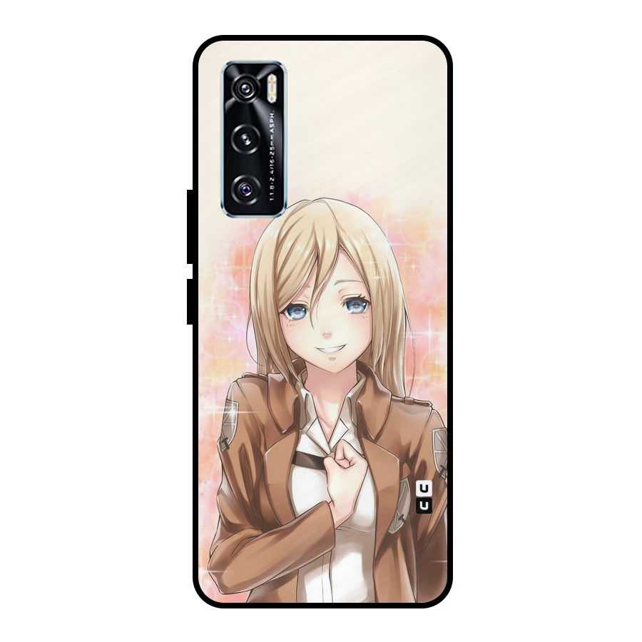 Cute Girl Art Metal Back Case for Vivo V20 SE