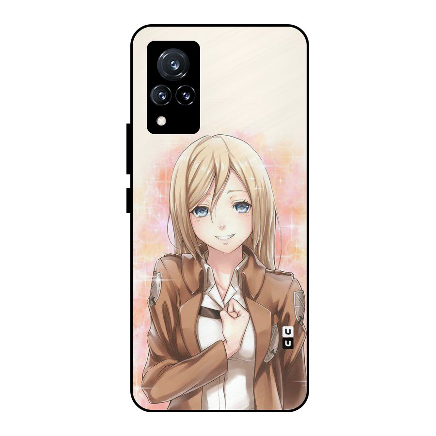 Cute Girl Art Metal Back Case for Vivo V21 5G