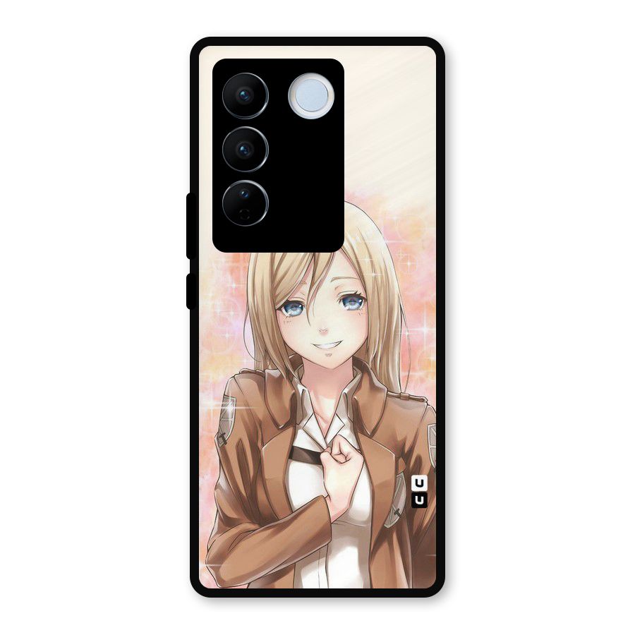 Cute Girl Art Metal Back Case for Vivo V27 Pro