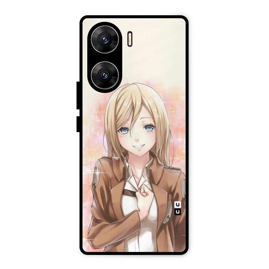 Cute Girl Art Metal Back Case for Vivo V29e