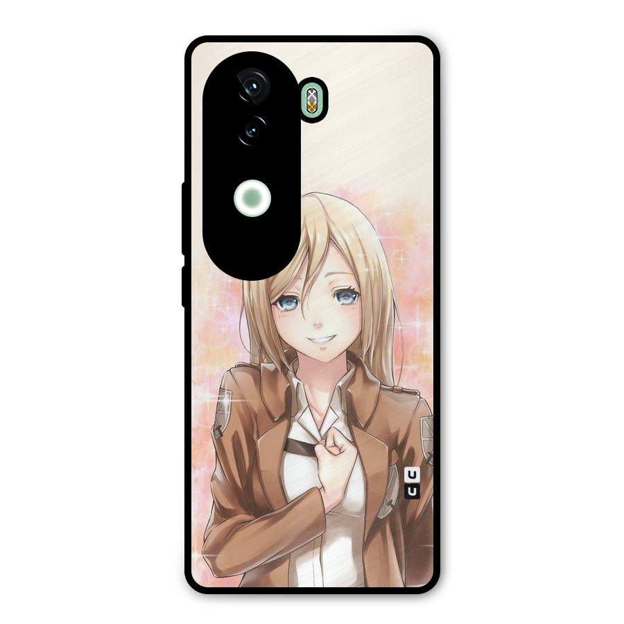 Cute Girl Art Metal Back Case for Vivo V40e