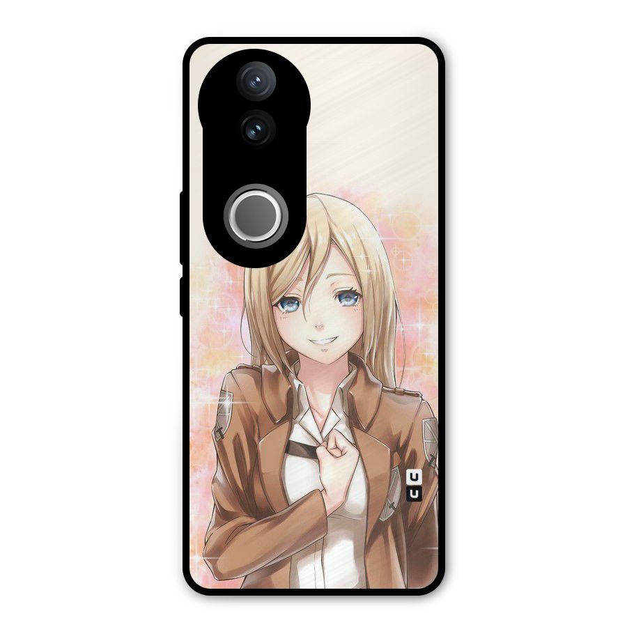 Cute Girl Art Metal Back Case for Vivo V50e