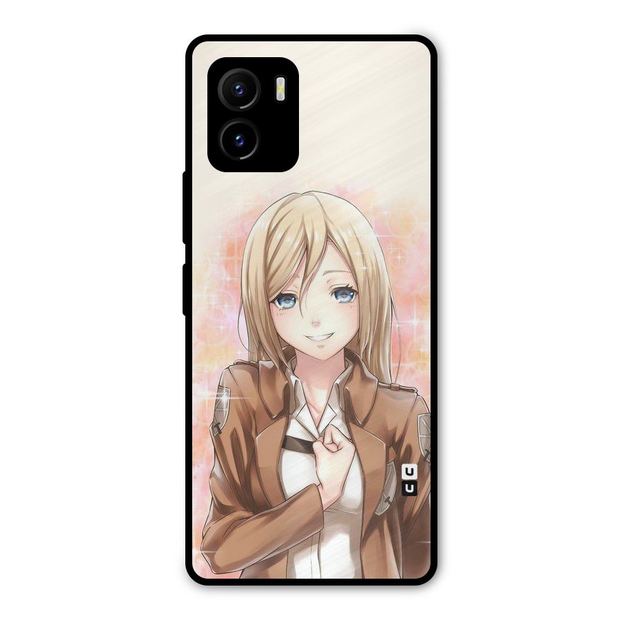 Cute Girl Art Metal Back Case for Vivo Y15s