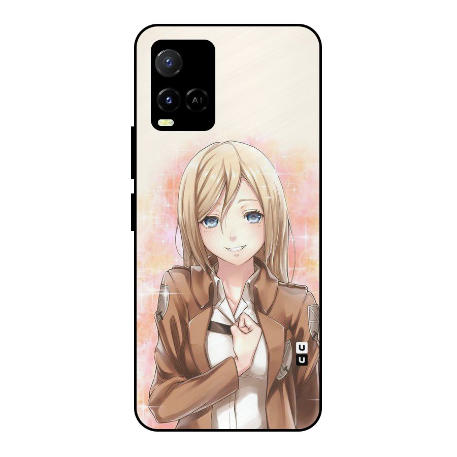 Cute Girl Art Metal Back Case for Vivo Y21T