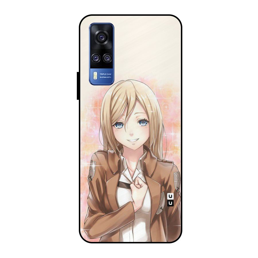 Cute Girl Art Metal Back Case for Vivo Y51