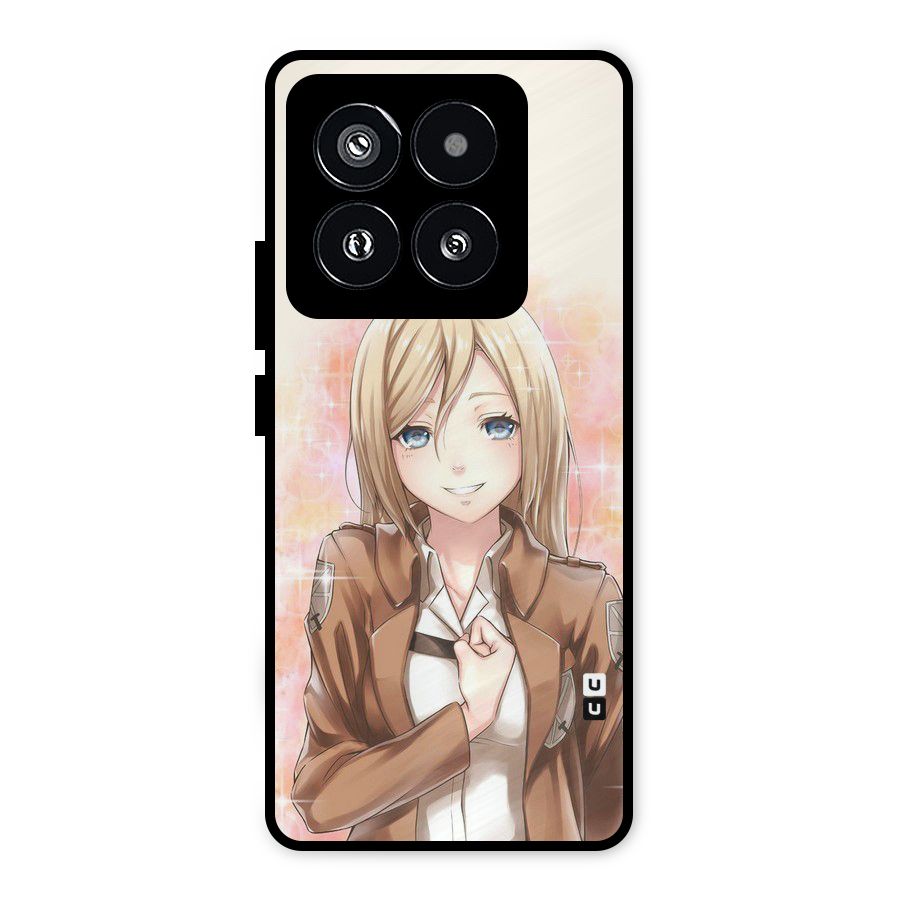Cute Girl Art Metal Back Case for Xiaomi 14 Pro