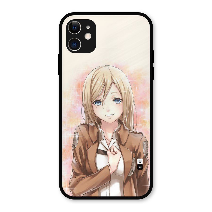 Cute Girl Art Metal Back Case for iPhone 11