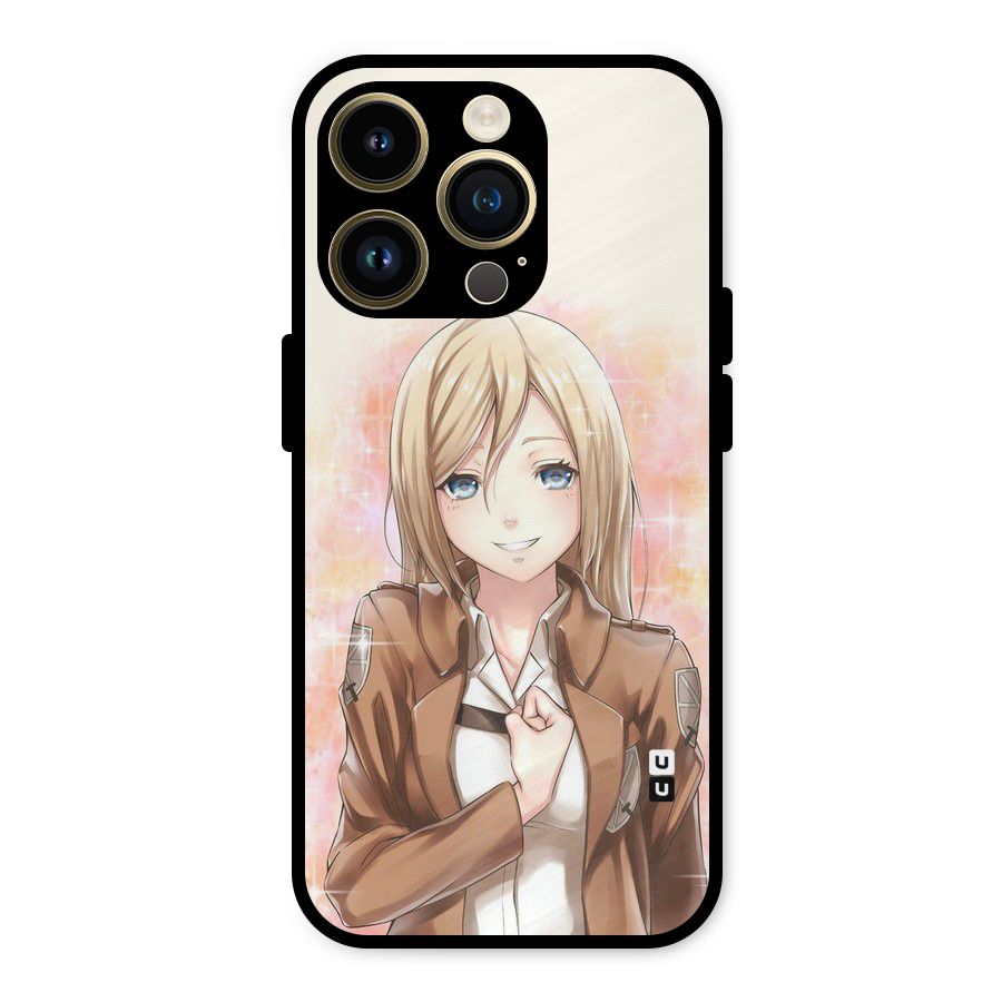 Cute Girl Art Metal Back Case for iPhone 14 Pro