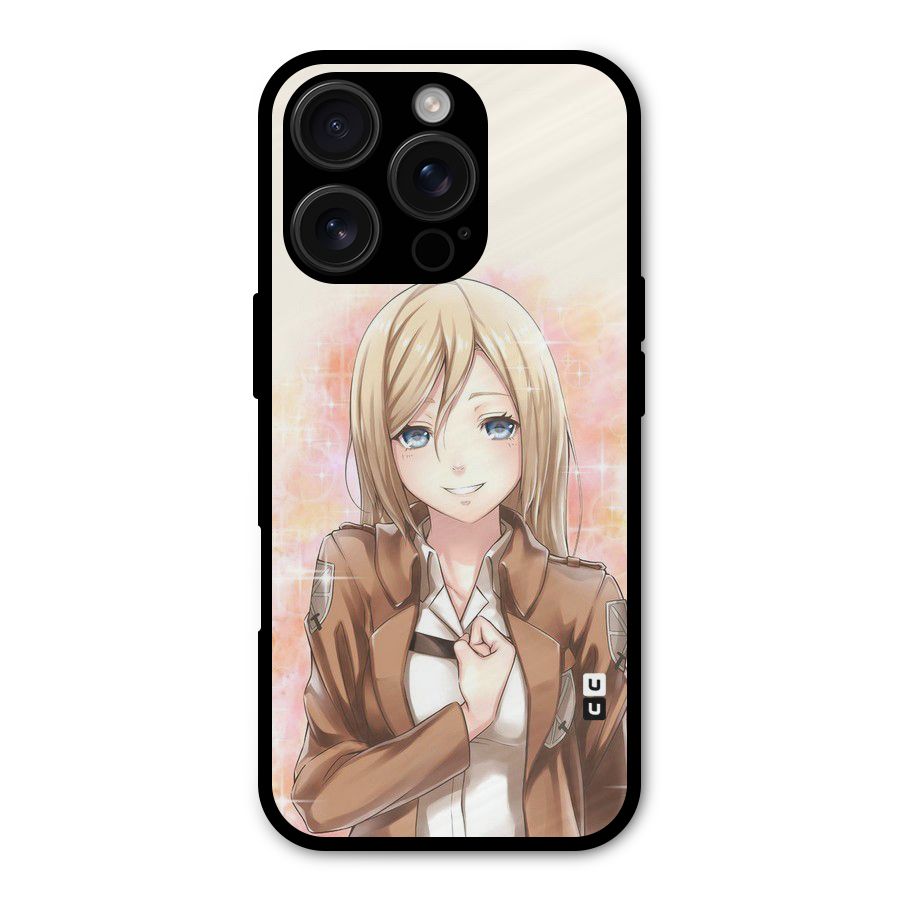 Cute Girl Art Metal Back Case for iPhone 16 Pro