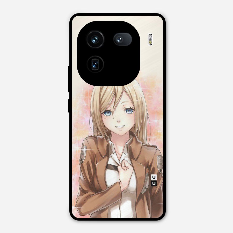 Cute Girl Art Metal Back Case for iQOO 12