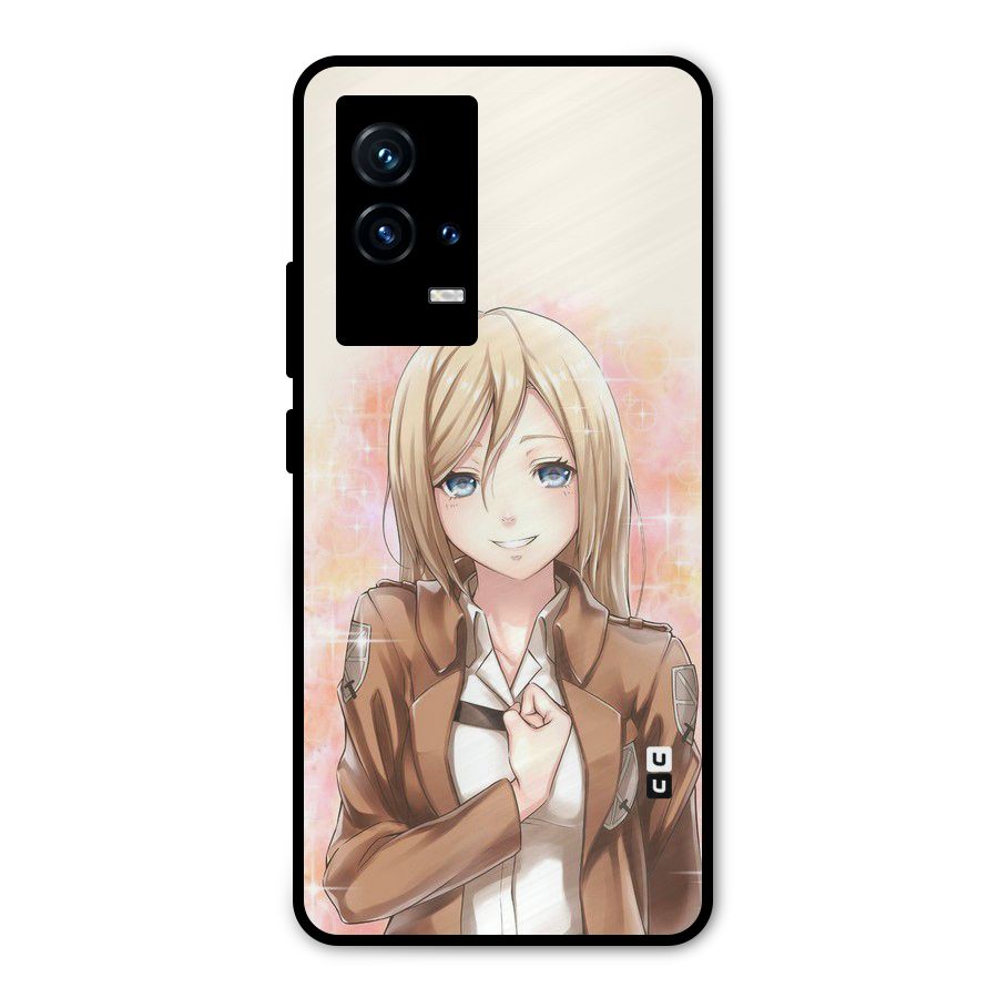 Cute Girl Art Metal Back Case for iQOO 9 5G