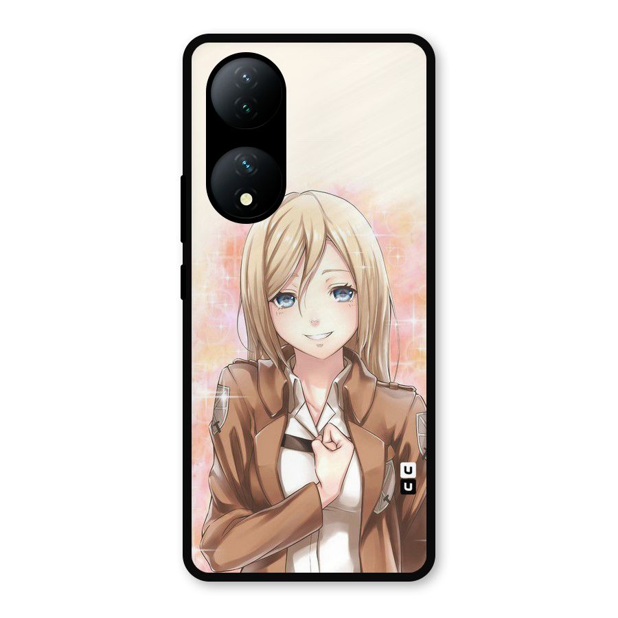 Cute Girl Art Metal Back Case for iQOO Z7s