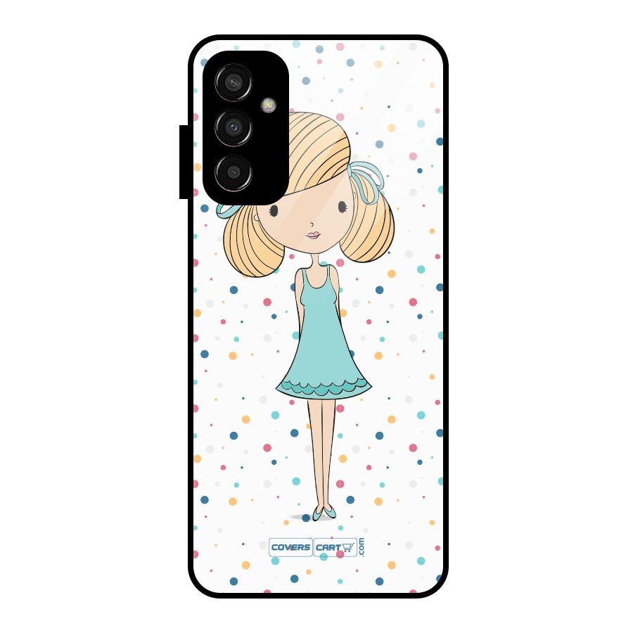 Cute Girl Glass Back Case for Galaxy F13