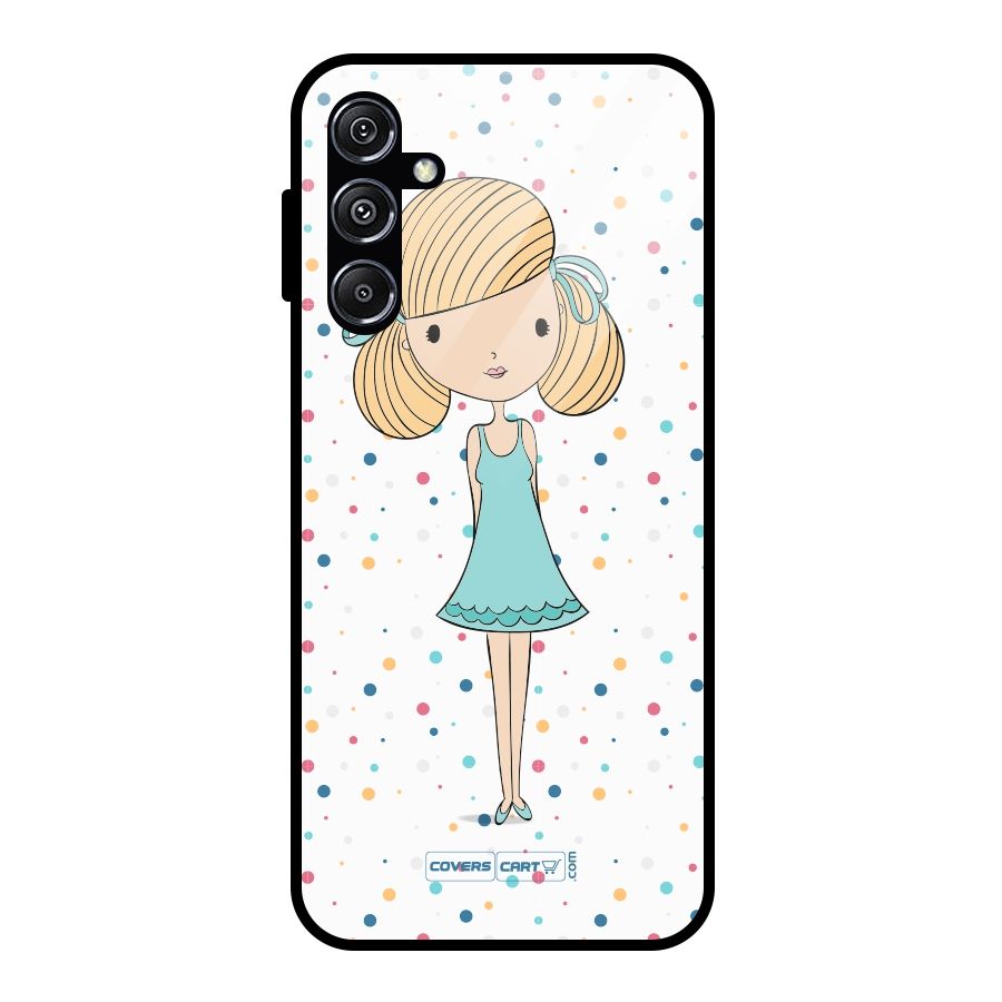 Cute Girl Glass Back Case for Galaxy M34 5G