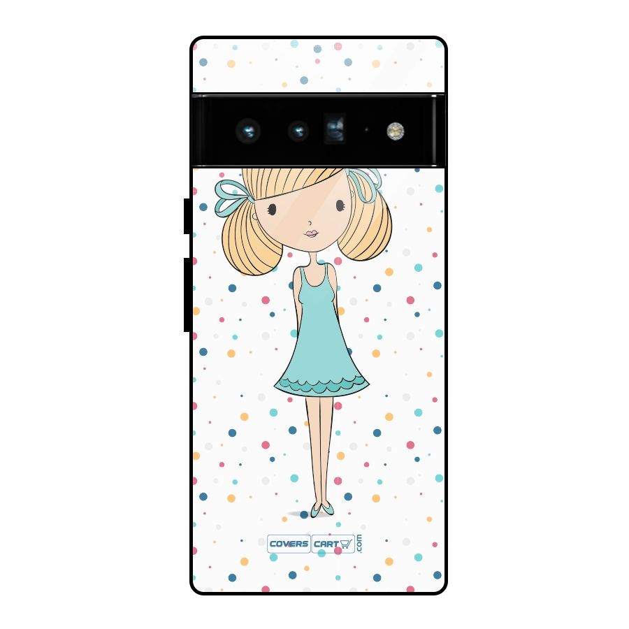 Cute Girl Glass Back Case for Google Pixel 6 Pro