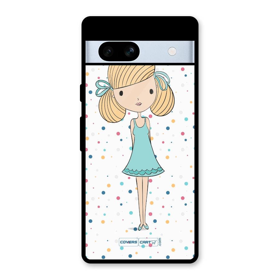 Cute Girl Glass Back Case for Google Pixel 7a