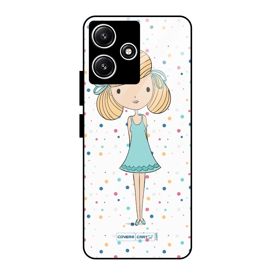 Cute Girl Glass Back Case for Poco M6 Pro