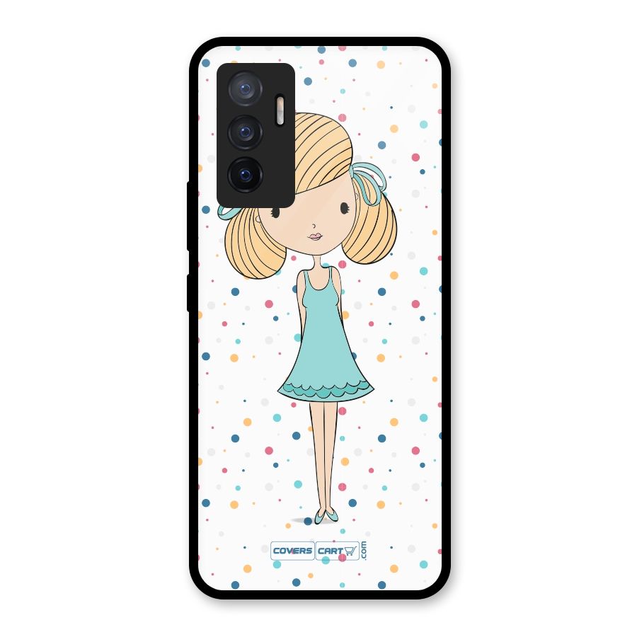 Cute Girl Glass Back Case for Vivo V23e